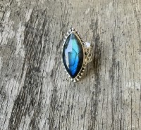 Gemstone Labradorite Marquise Ring