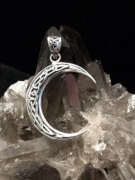 Celtic Crescent Moon Sterling Silver Pendant