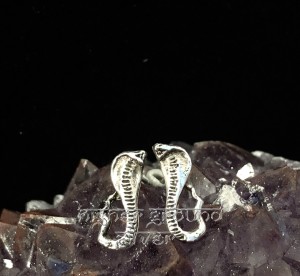 Cobra Tall Stud Earrings Sterling Silver