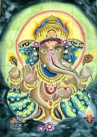 Ganesh Tapestry Green (Large)