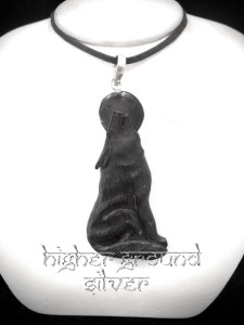 Wolf Howling Necklace-Black Horn