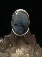 Labradorite Large Oval Ring Size 9