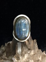 Labradorite Large Oval Ring Size 7