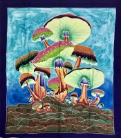 Mushroom Tapestry Small with Purple Border