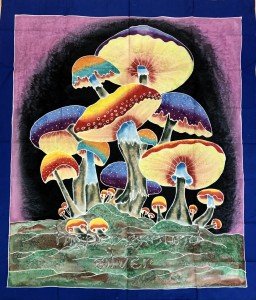 Mushroom Tapestry Small with Blue Border