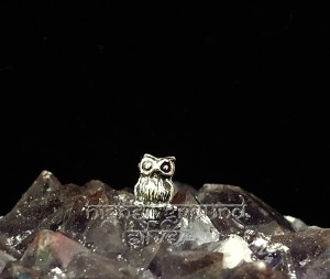 Owl on Branch Stud Earrings Sterling Silver