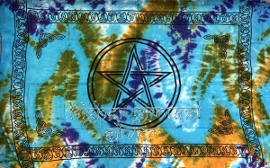 Pentacle Tie-Dye Tapestry