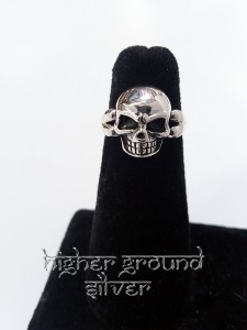 Skull Head Crossbone Band Ring