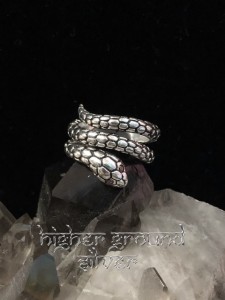 Snake Ring With Red Gem Eyes