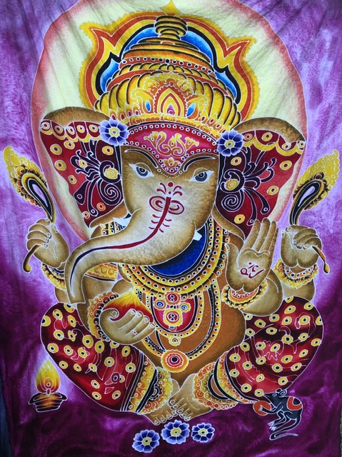 Ganesh Tapestry Pink/Purple (Large) - Click Image to Close