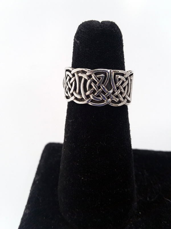 Celtic Knot Wide Band Ring - Click Image to Close