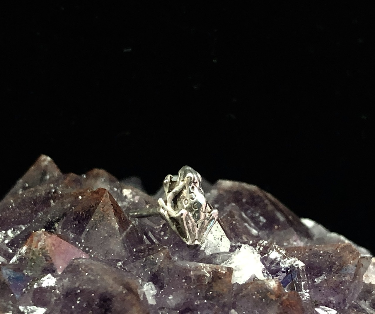 Frog Stud Earrings Sterling Silver - Click Image to Close