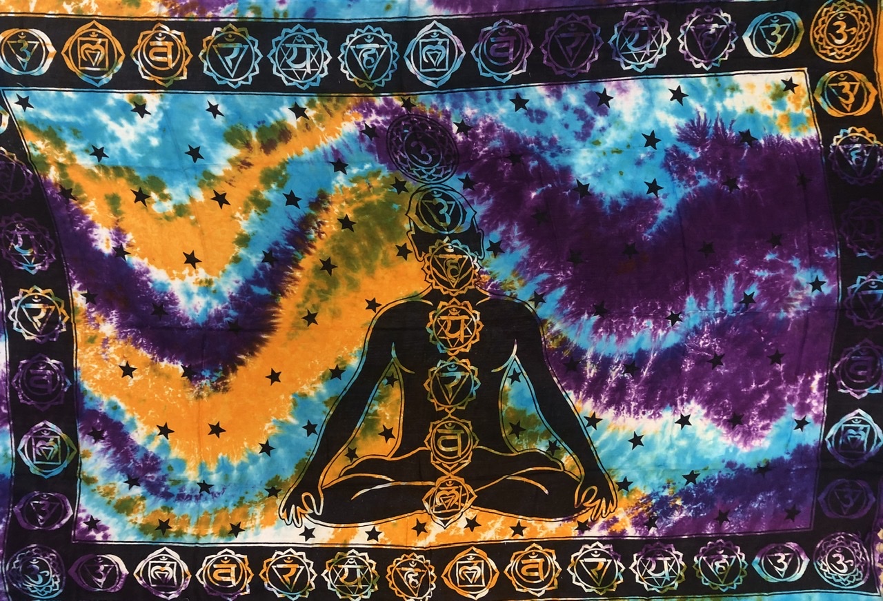 Meditator Tie-Dye Tapestry - Click Image to Close