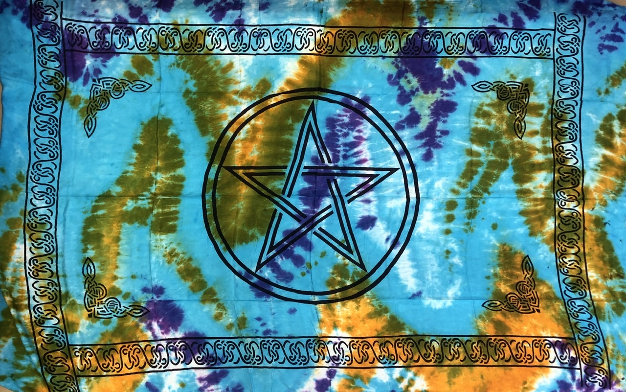 Pentacle Tie-Dye Tapestry - Click Image to Close