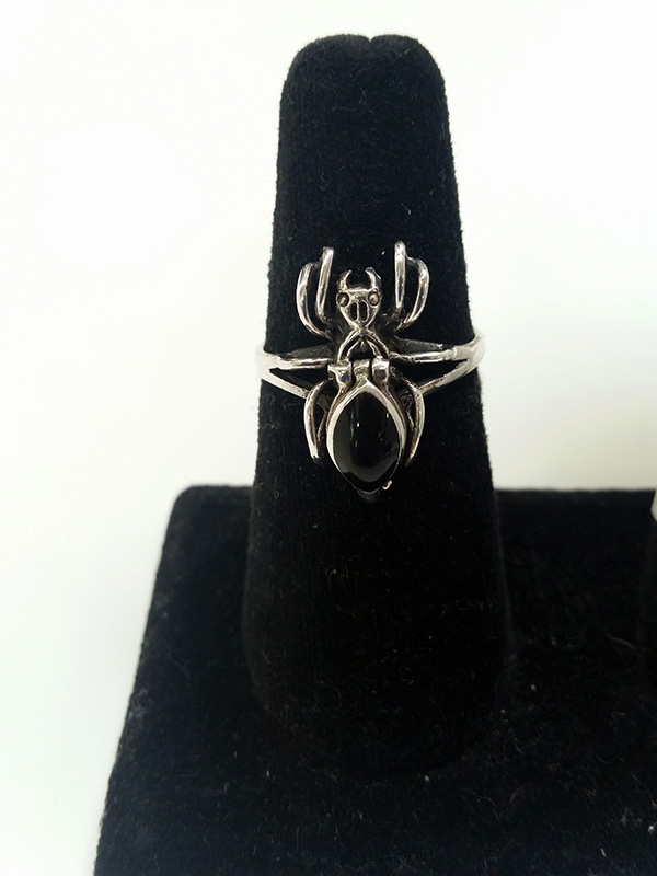 Spider Black Onyx Poison Ring - Click Image to Close