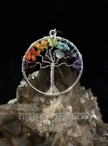 Tree of Life Seven Chakras Stone Necklace